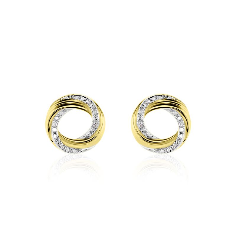 Boucles D'oreilles Puces Or Jaune Valerta Diamants - Spannringe Damen | OROVIVO