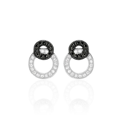 Damen Ohrstecker Silber 925 Zirkonia Doppelkreis - Ohrstecker Damen | OROVIVO