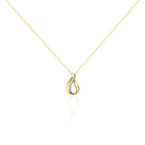 Damen Collier Gold 375 Diamant 0,01ct Goccie 0,70mm - Halsketten  | OROVIVO