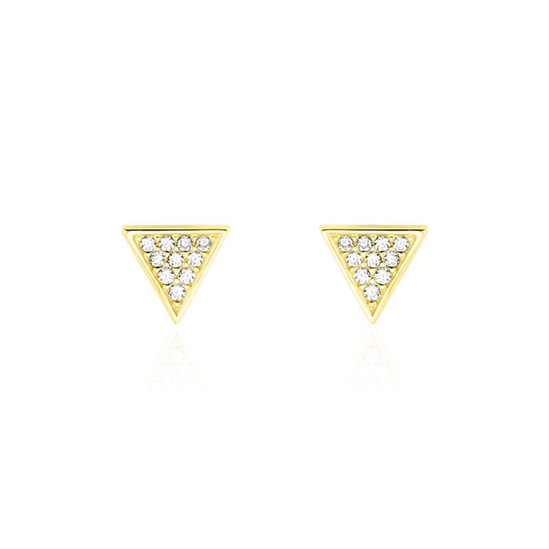Boucles D'oreilles Or Jaune Sadira Triangle Oxyde - Spannringe Damen | OROVIVO
