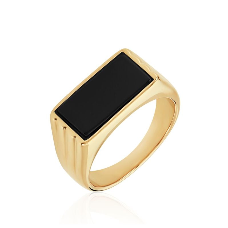 Chevalière Plaqué Hadrien Onyx - Spannringe Herren | OROVIVO