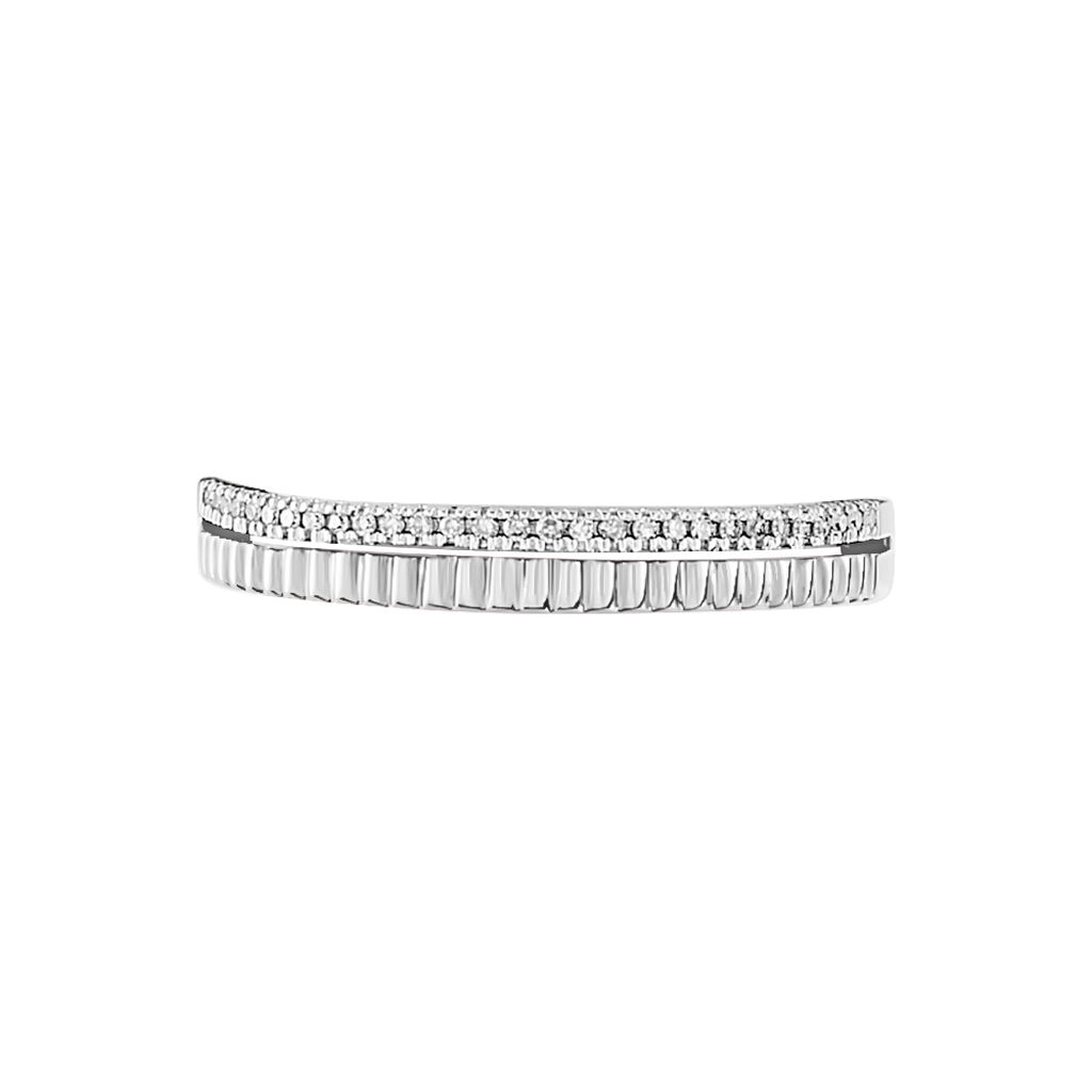 Bague Or Weiss Margette Forme Doubles Cercles Effet Diamante - Spannringe Damen | OROVIVO