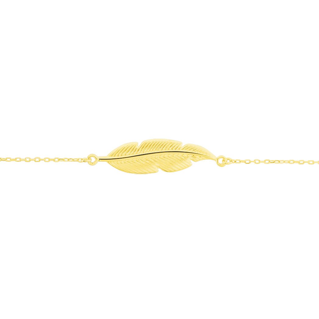 Bracelet Or Jaune Aubaine Motif Plume - Spannringe Damen | OROVIVO