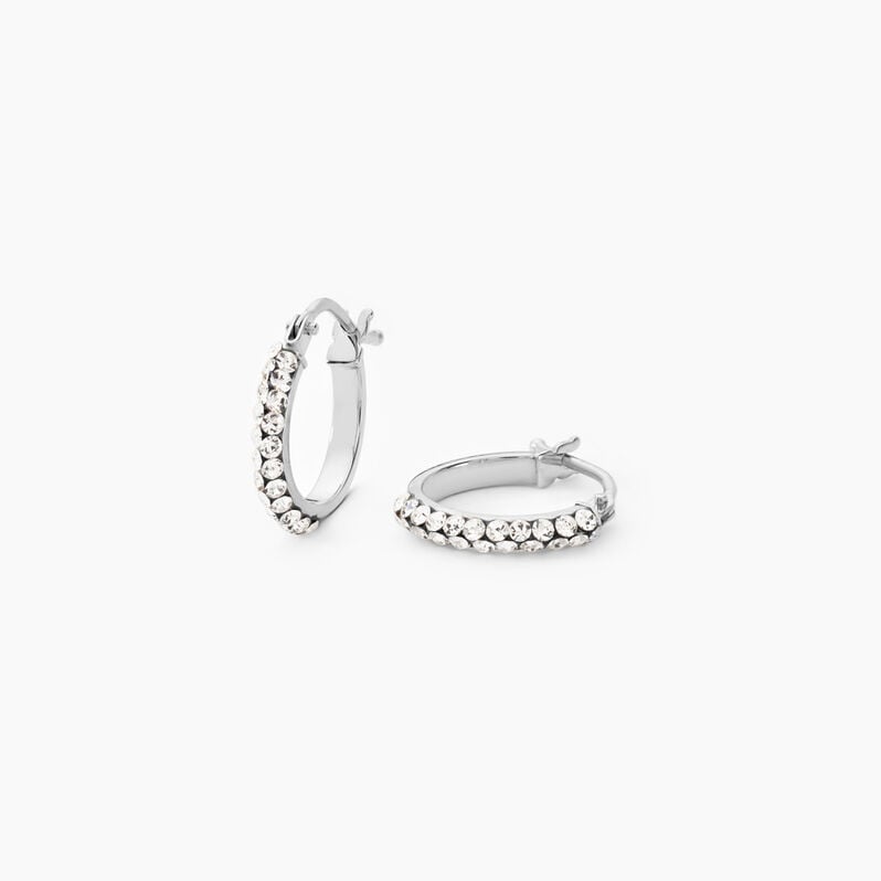 Créoles Or Weiss Leondine Strass - Spannringe Damen | OROVIVO