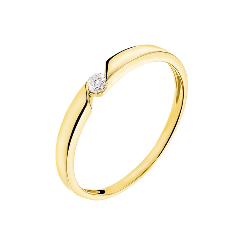 Anello Solitario Sophia Oro Giallo Diamante - Spannringe Damen | OROVIVO