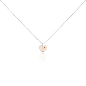 Damen Halskette Silber 925 Bicolor Buchstabe C - Herzketten  | OROVIVO