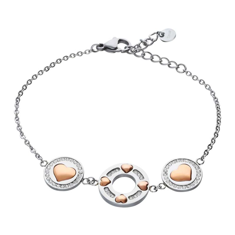 Bracciale Endless Acciaio Cuore e Cristalli - Spannringe Damen | OROVIVO