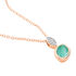YANICA Damen Collier Silber vergoldet 925 Glas Türkis Mandel