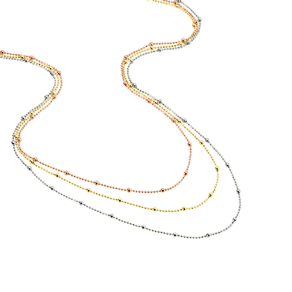 DARALEA Damen Collier Silber Tricolor 925 Ball