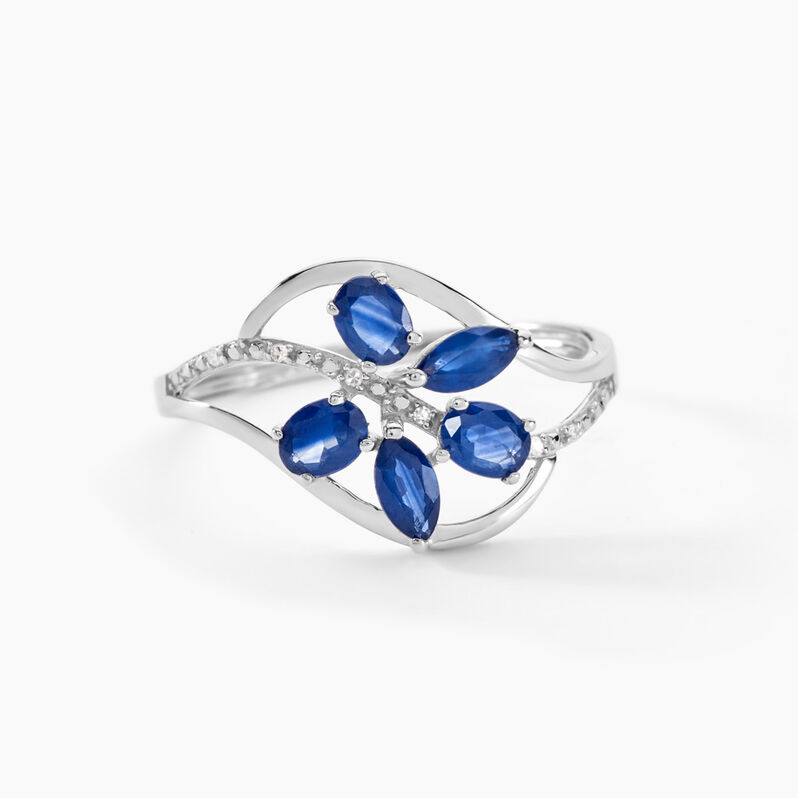 Bague Orchidee Or Blanc Saphir Diamant - Spannringe Damen | OROVIVO