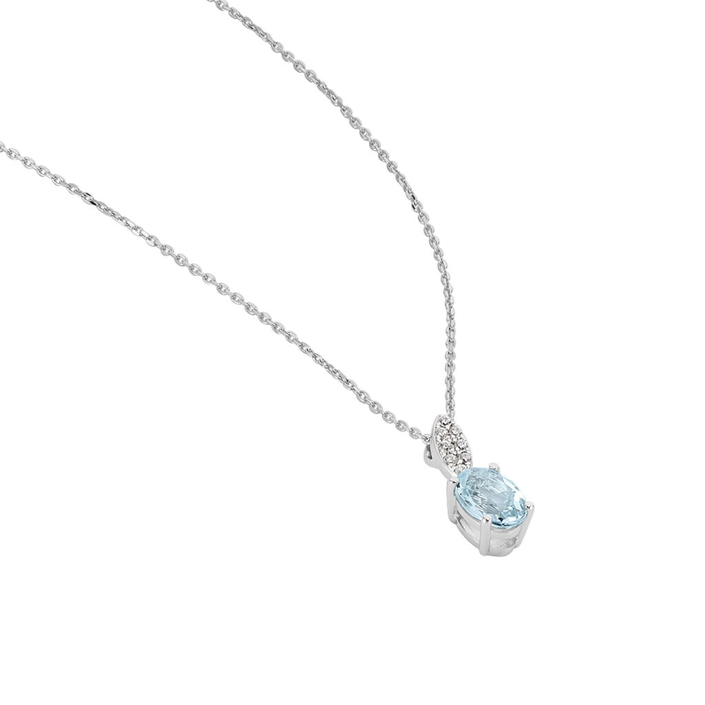 Collier Or Weiss Liyanna Et Topaze - Spannringe Damen | OROVIVO