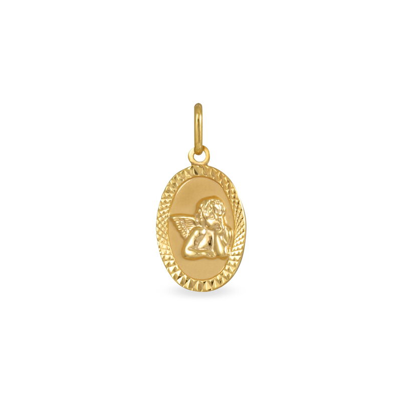 Pendentif Ange Ovale Cisele Or Jaune - Spannringe Familie | OROVIVO