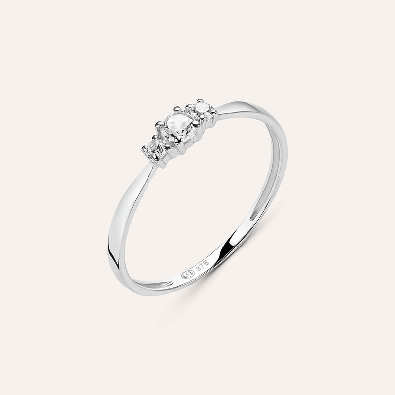 Anello Trilogy Claire Oro Bianco Cubic Zirconia - Spannringe Damen | OROVIVO
