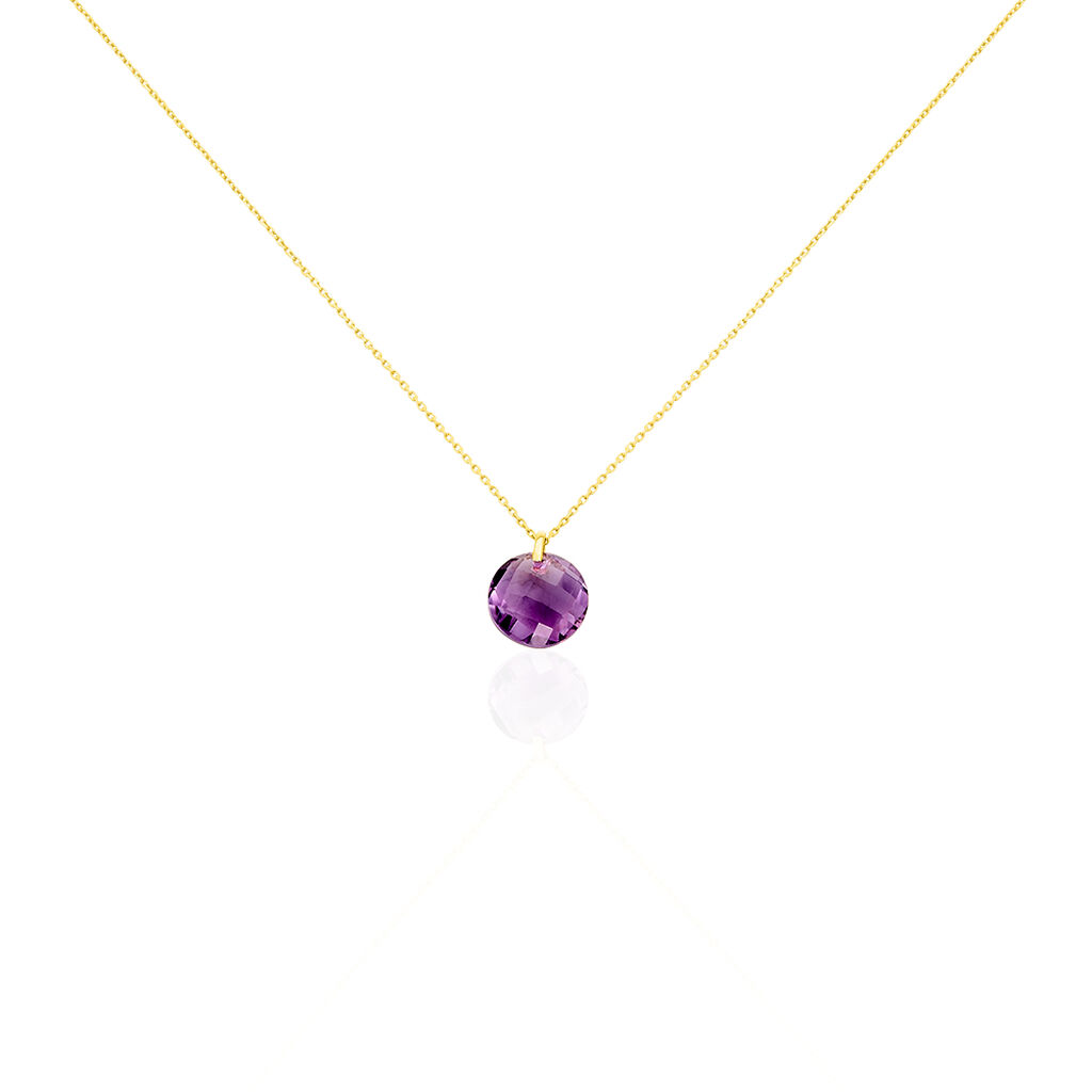 Collier Or Jaune Ludmille Ronde Amethyste - Spannringe Damen | OROVIVO