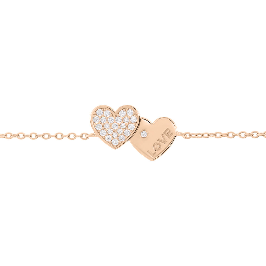 Damen Armband Silber 925 Rosé vergoldet Zirkonia Herz Dory - Armbänder Damen | OROVIVO