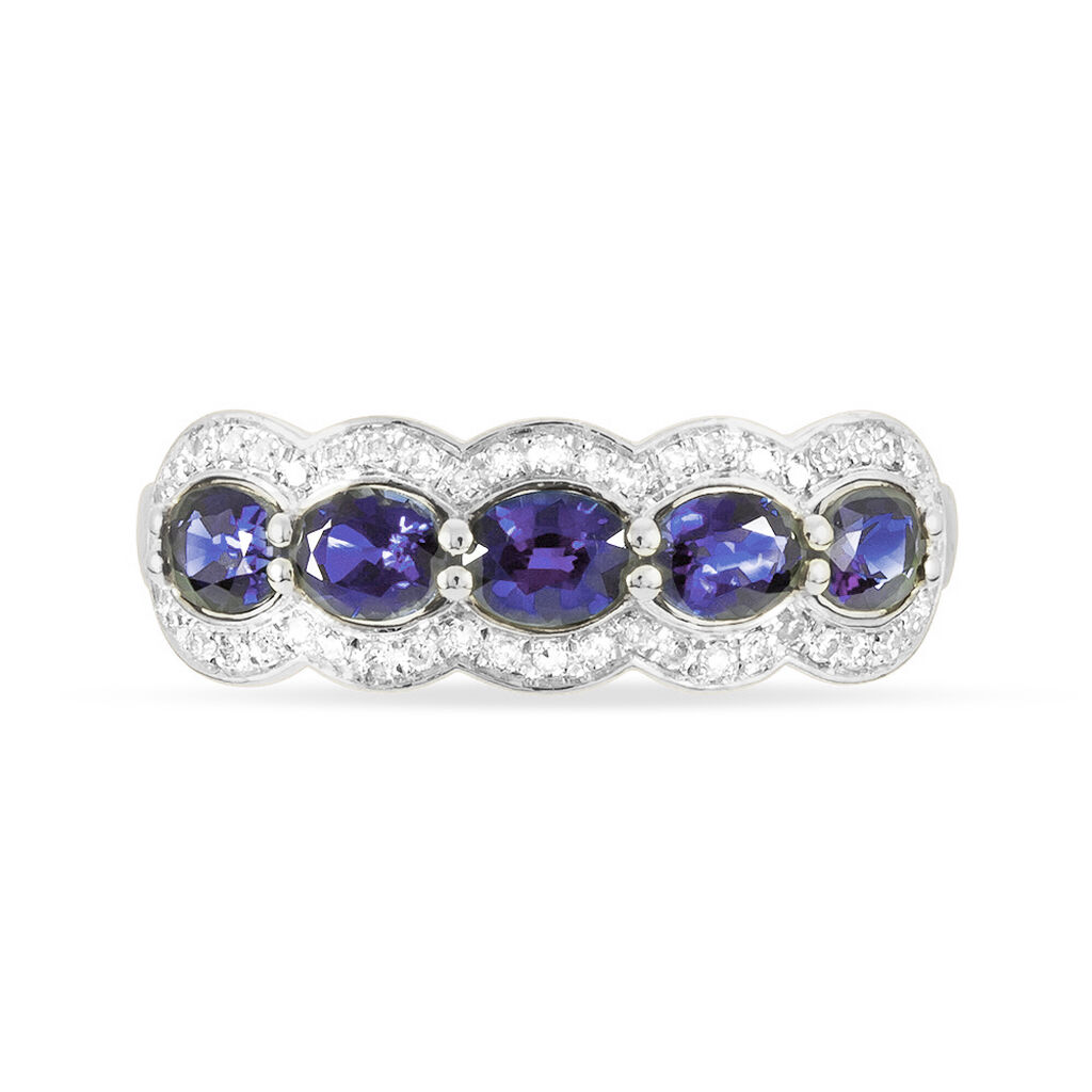 Bague Margaux Or Blanc Tanzanite Et Diamant - Spannringe Damen | OROVIVO