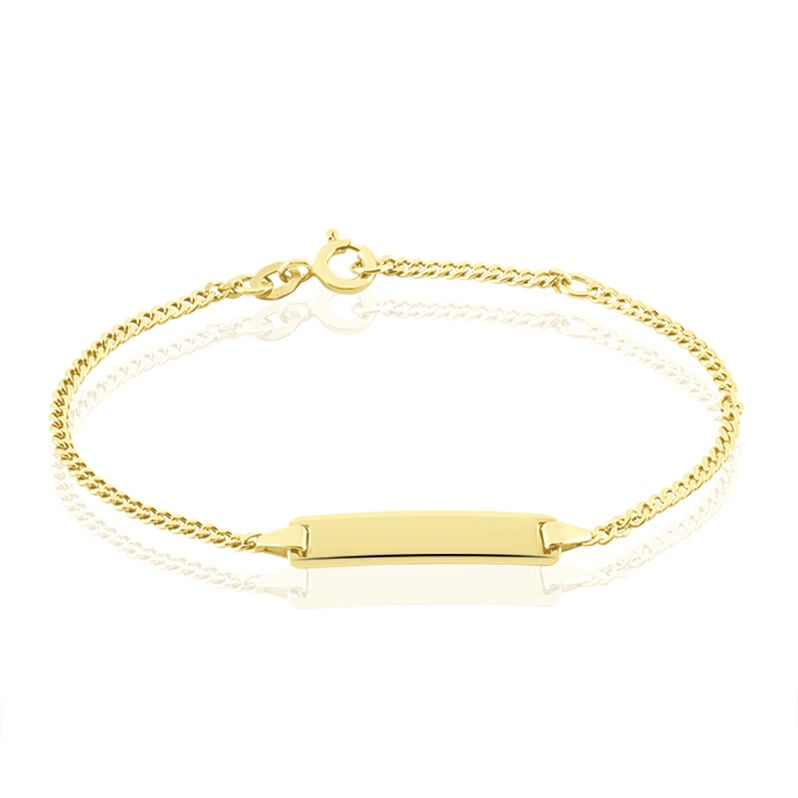 PANZER ID Kinder ID Armband Gold 375 (9 Karat) Rechteckig B 2,1 mm - Armb&auml;nder mit Gravur Kinder | OROVIVO