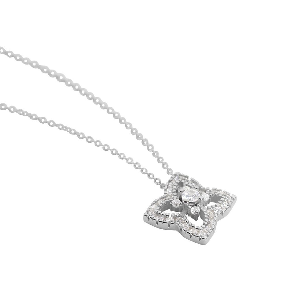 MINA Damen Collier Silber 925 Zirkonia Wei&szlig; 0,36 ct Schmetterling