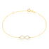 KLOTHILDA Damen Armband Gold 375 (9 Karat) Zirkonia Wei&szlig; 0,05 ct Unendlichkeit