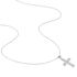 Damen Collier Silber 925 Zirkonia Weiß 0,04 ct Religiöses Kreuz
