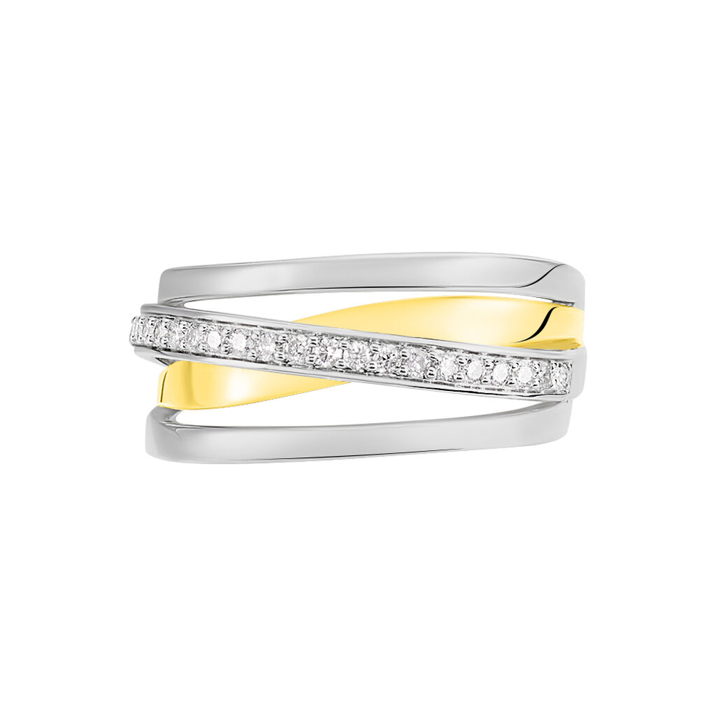 Damen Ring Gold Bicolor 750 Diamant 0,21ct Forca  - Ringe mit Stein Damen | OROVIVO
