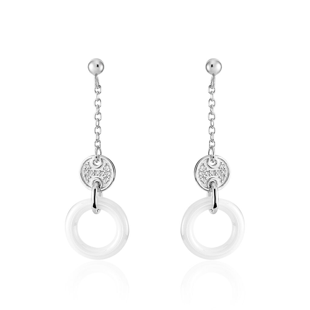 Boucles D'oreilles Pendantes Issara Argent Céramique Et Oxyde - Spannringe Damen | OROVIVO