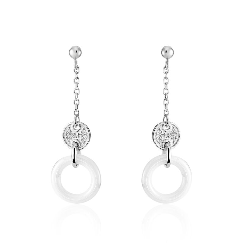 Boucles D'oreilles Pendantes Issara Argent Céramique Et Oxyde - Spannringe Damen | OROVIVO