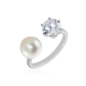 Damen Ring Silber 925 Zuchtperle Zirkonia Semka - Ringe mit Stein Damen | OROVIVO
