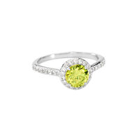 Damen Ring Silber 925 Rund Grün Geometrisch Camilla