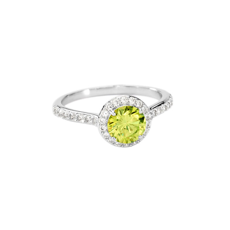 Damen Ring Silber 925 Rund Grün Geometrisch Camilla - Verlobungsringe Damen | OROVIVO