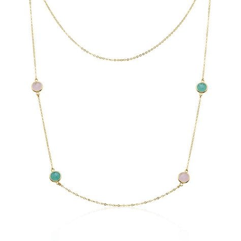 Damen Collier Silber vergoldet 925 Zirkonia Rosé Zoi 1,50mm - Halsketten Damen | OROVIVO
