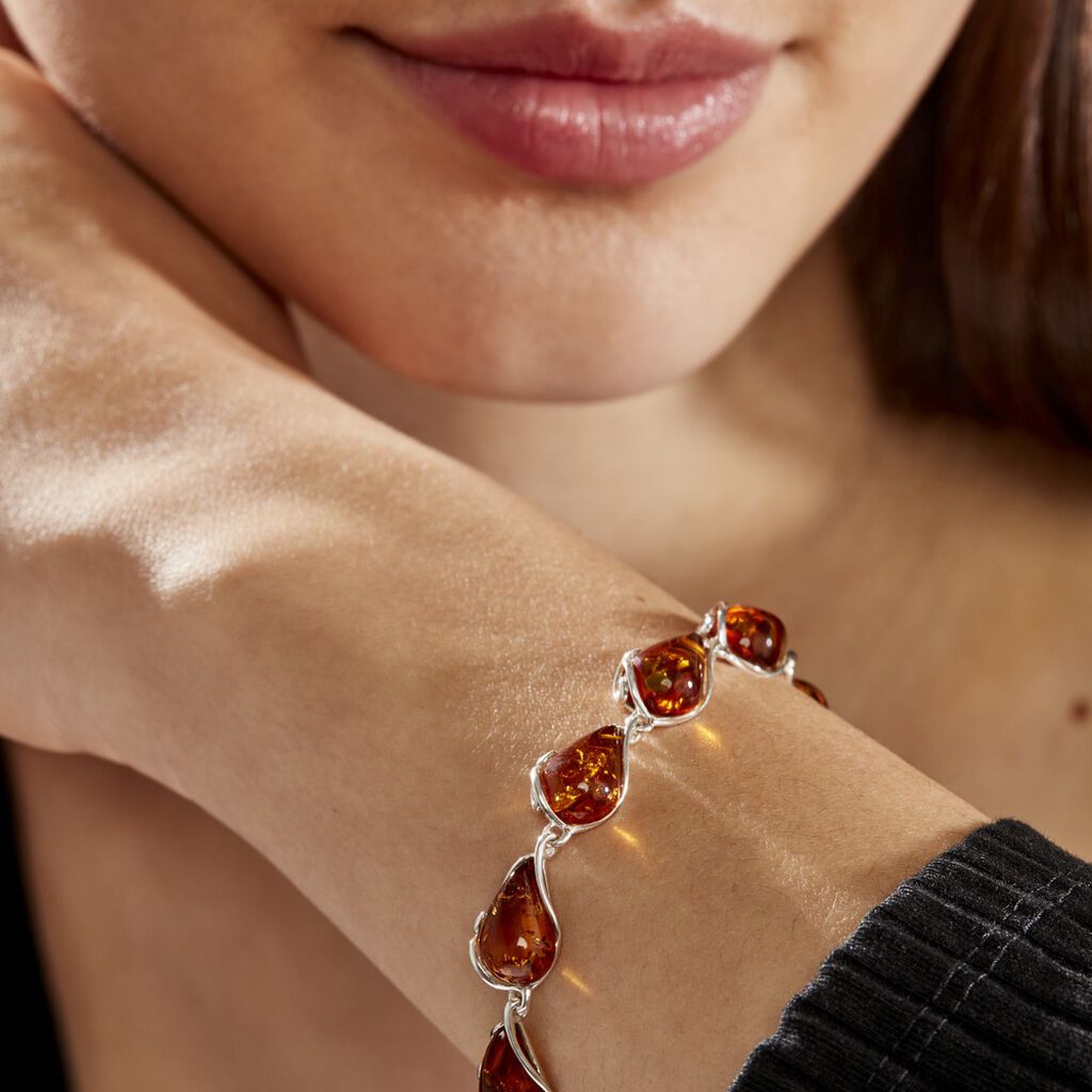 Bracelet Claudine Argent Et Ambre - Spannringe Damen | OROVIVO