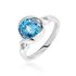 SINEWA Damen Ring Silber Silber 925 Zirkonia Blau 3,06 ct Spirale