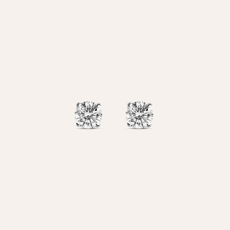 Orecchini Lobo Punto Luce Diamade Oro Bianco Diamante Lab-Grown - Spannringe Damen | OROVIVO