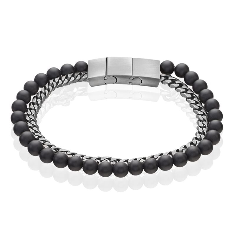 Herren Armband Edelstahl Bicolor B 5 mm - Kugelarmb&auml;nder Herren | OROVIVO