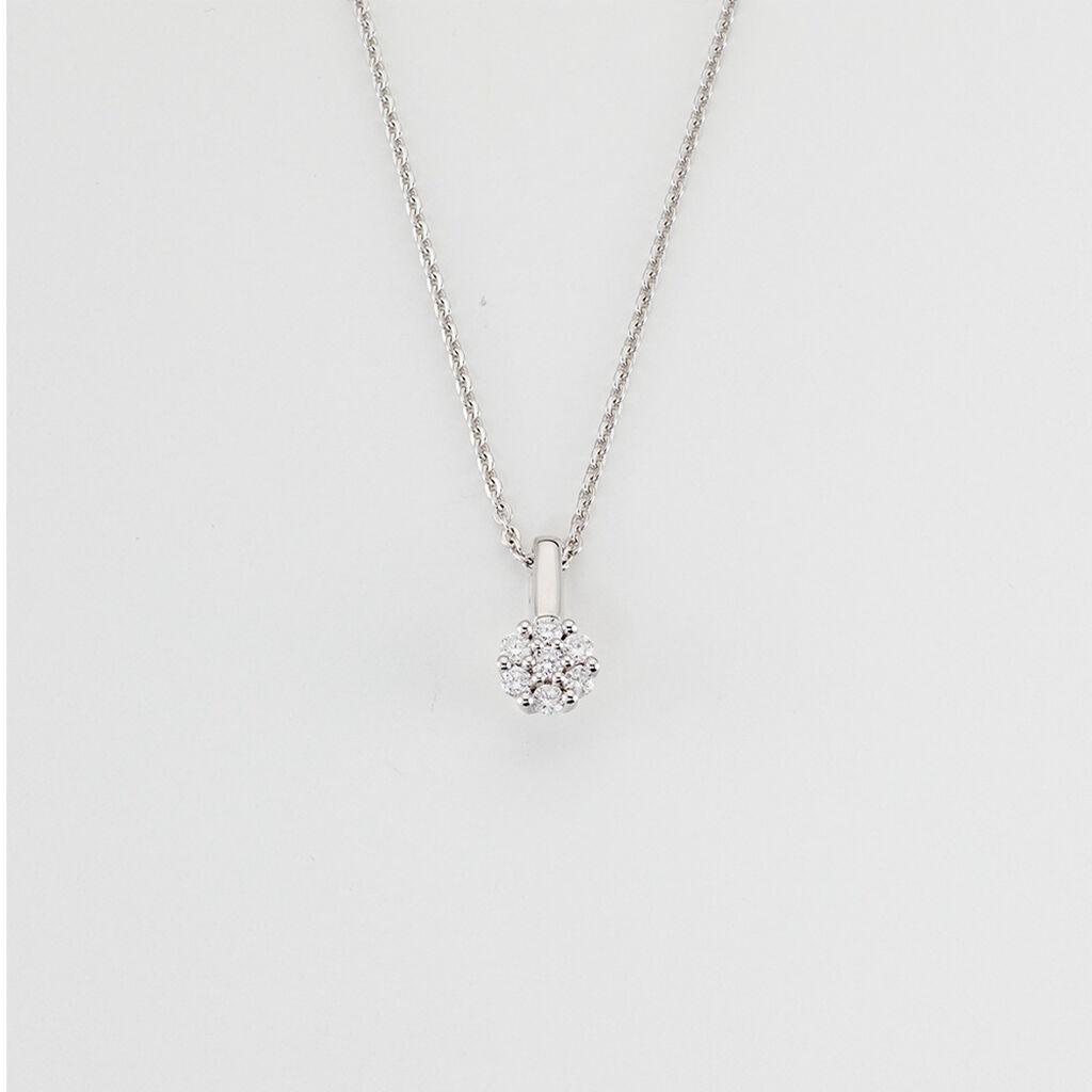 CAROCLA Damen Anh&auml;nger Wei&szlig;gold 750 (18 Karat) Diamant Wei&szlig; 0,27 ct