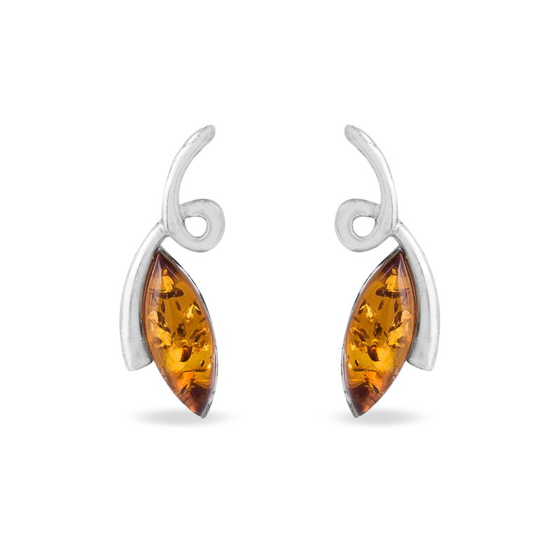 Boucles D'oreilles Puces Maka Argent Blanc Ambre - Spannringe Damen | OROVIVO