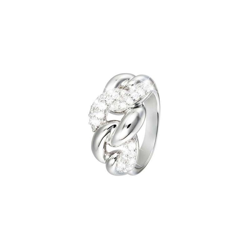 Anello in argento rodiato e zirconi - Spannringe Damen | OROVIVO