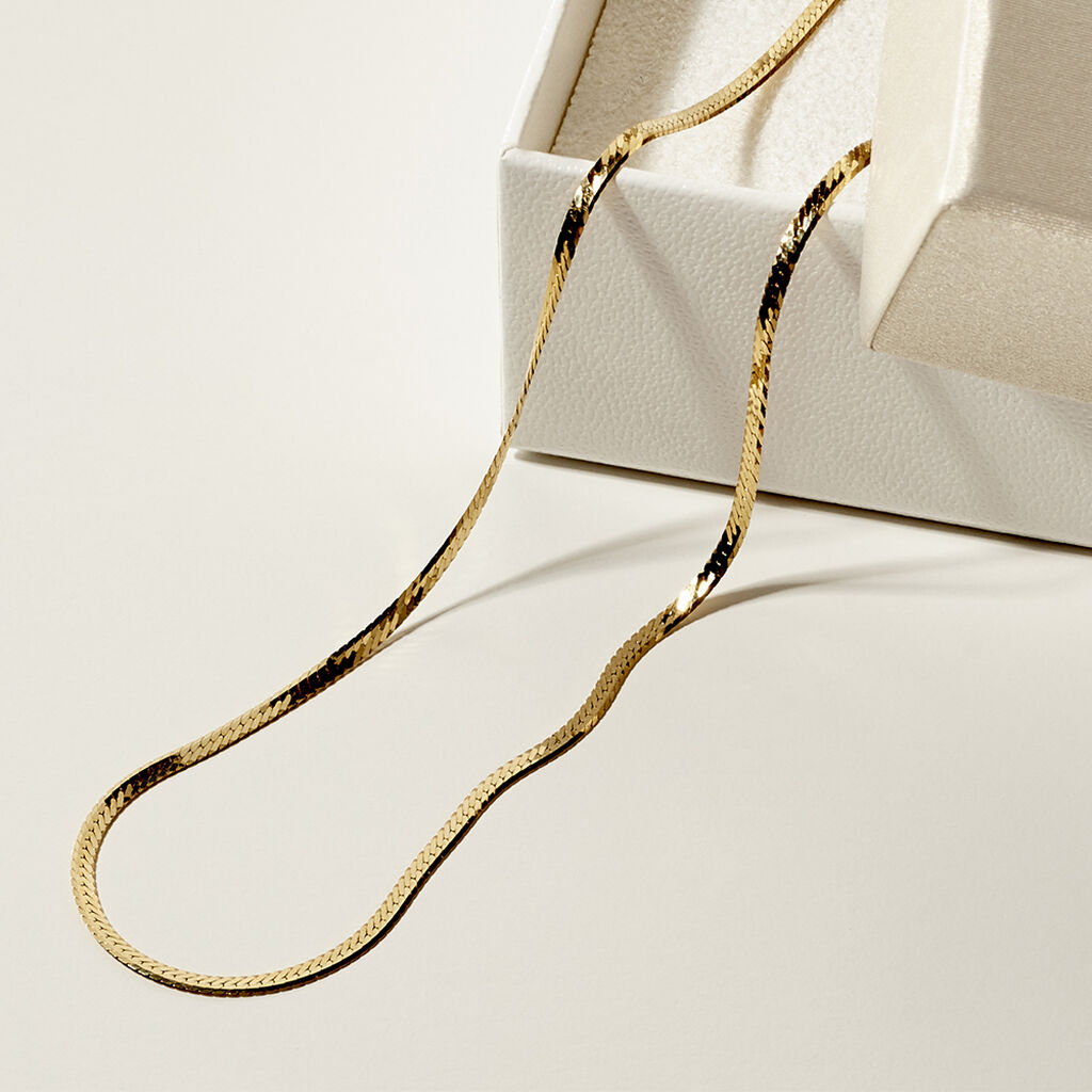 LEILA Damen Collier Silber vergoldet 925 B 0,5 mm