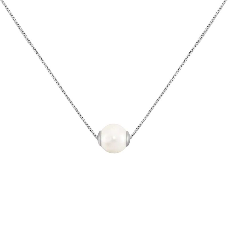 Collana Silver Pearls Argento Rodiato Perla sintentica - Spannringe Damen | OROVIVO