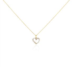Damen Halskette Gold 375 Diamanten 0,03ct Herz Chic - Herzketten Damen | OROVIVO