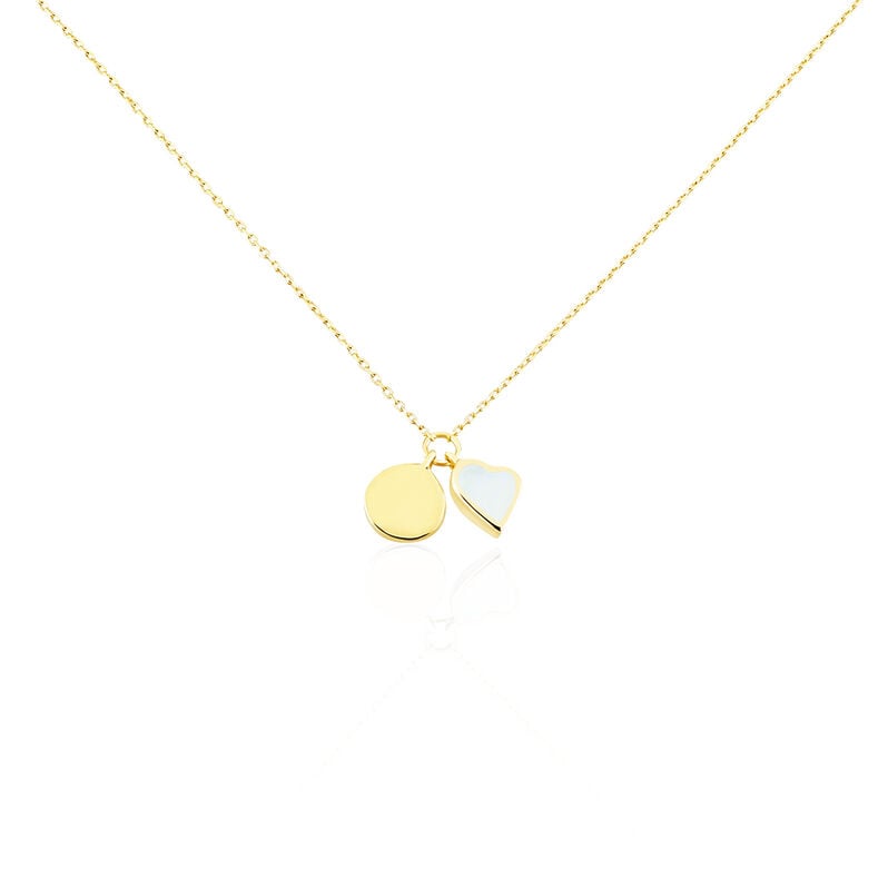 ALVA Damen Collier Gold 375 (9 Karat) Perlmutt Perlmutt 0,55 ct Herz - Halsketten Damen | OROVIVO