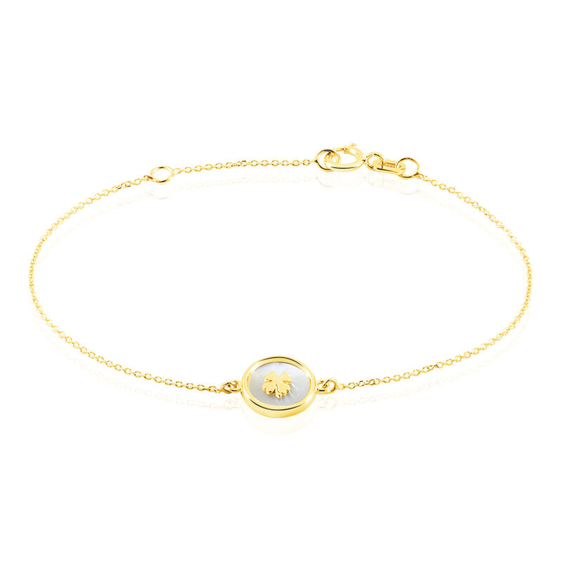 Bracelet Or Jaune Micarla Nacre Trefle - Spannringe Kinder | OROVIVO