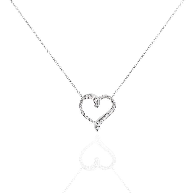 Damen Halskette Silber 925 Zirkonia Herz - Halsketten Damen | OROVIVO