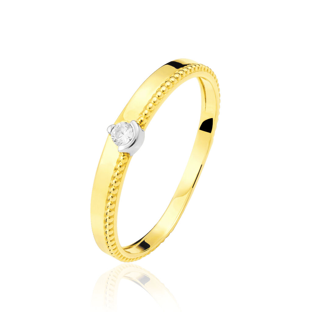 Bague Lou Or Jaune  Et Diamants - Spannringe Damen | OROVIVO