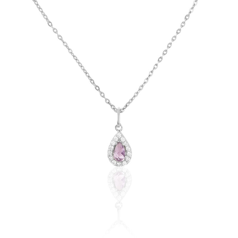Collier Tania Argent Blanc Pierre De Synthese Et Oxyde De Zirconium - Spannringe Damen | OROVIVO