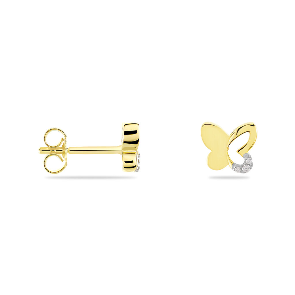 Kinder Ohrstecker Gold 333 Zirkonia Schmetterling - Ohrstecker Kinder | OROVIVO