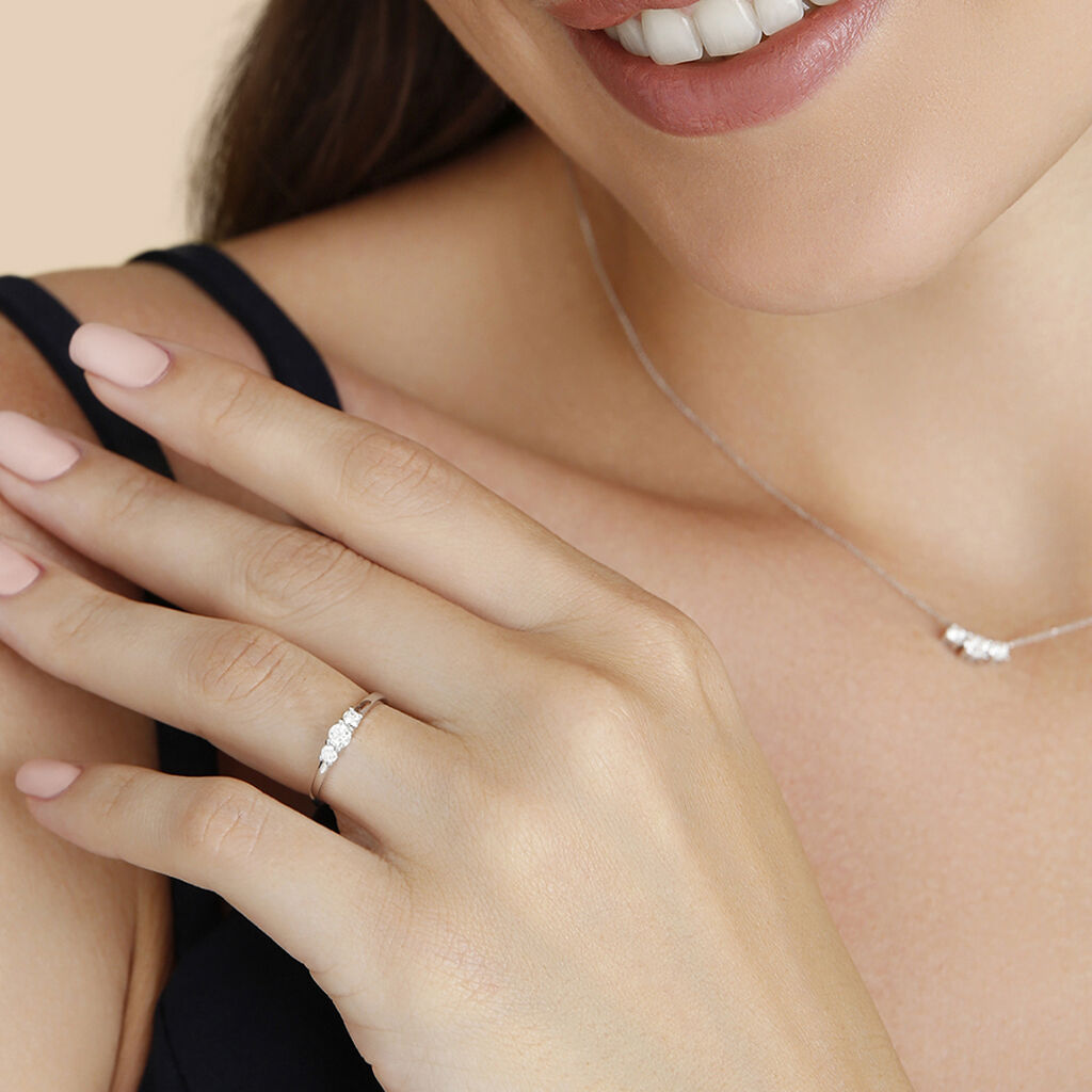 Damen Ring Weißgold 375 Diamant 0,25ct Sabina 1  - Eheringe mit Stein Damen | OROVIVO
