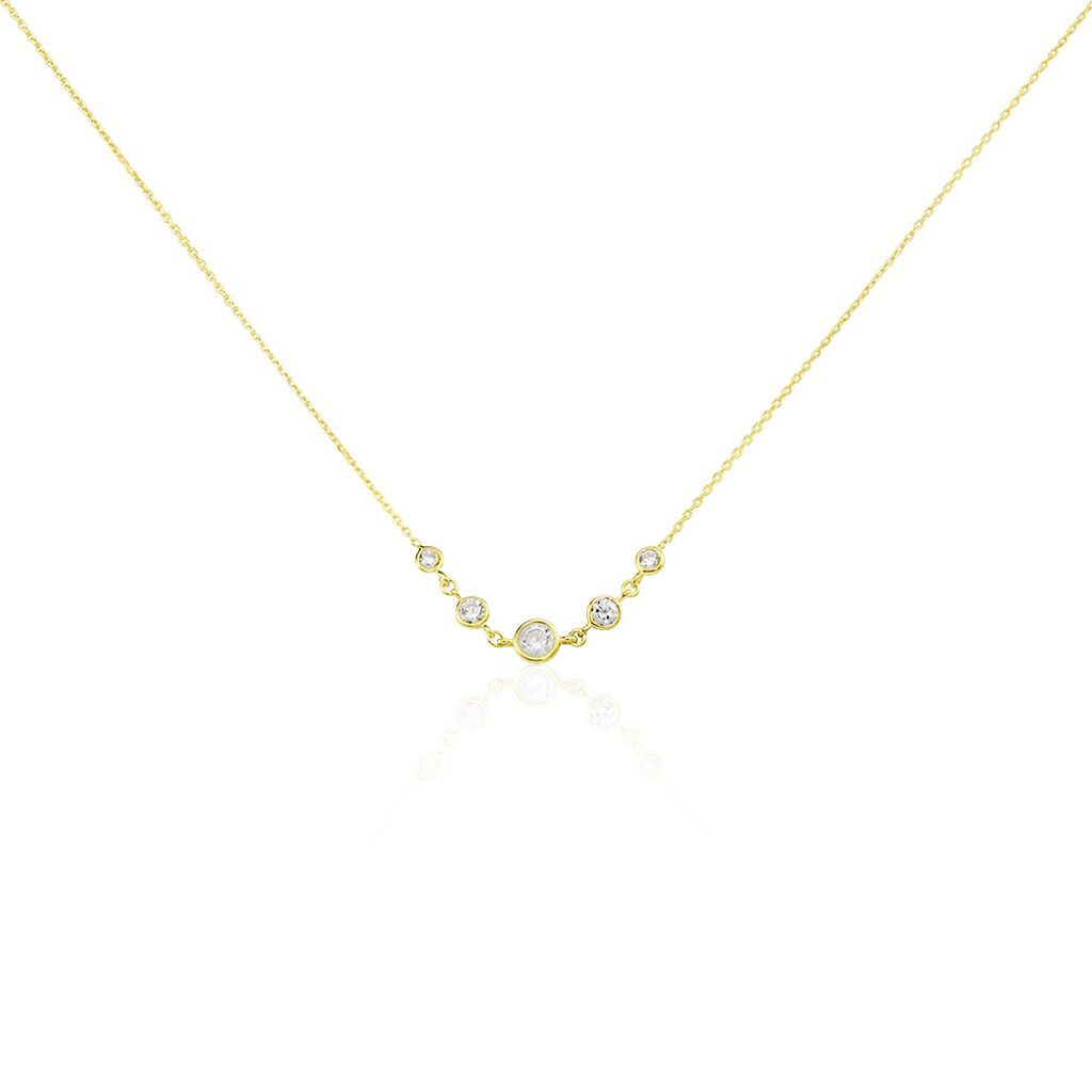 MERINA Damen Collier Gold 375 (9 Karat) Zirkonia Wei&szlig; 1,5 ct