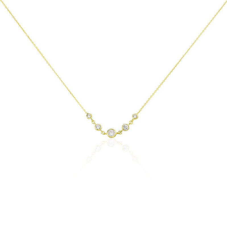 MERINA Damen Collier Gold 375 (9 Karat) Zirkonia Wei&szlig; 1,5 ct - Halsketten Damen | OROVIVO